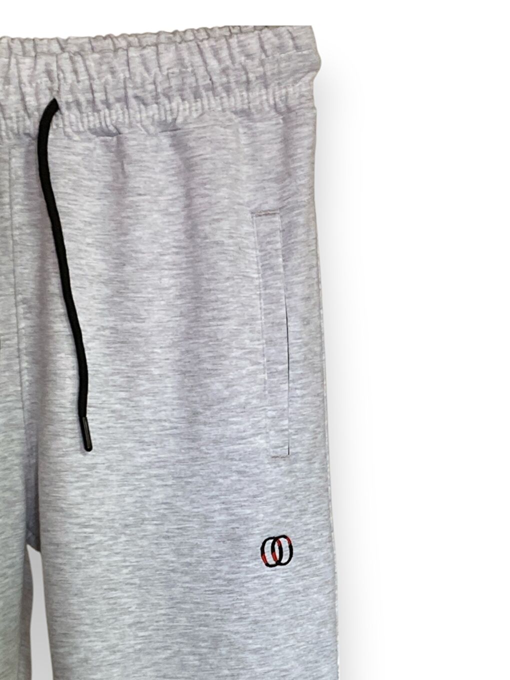 Gri Erkek Pamuklu Fermuarlı Cepli Yüksek Kalite Rahat Düz Paça  Eşofman Altı-1