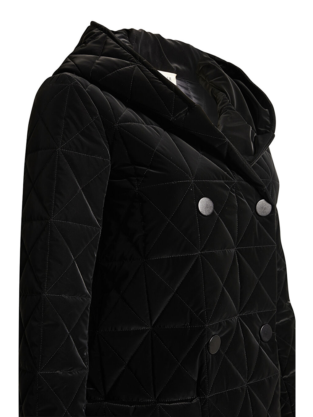 Siyah 10576111 Kapüşonlu Astarlı Mont-1