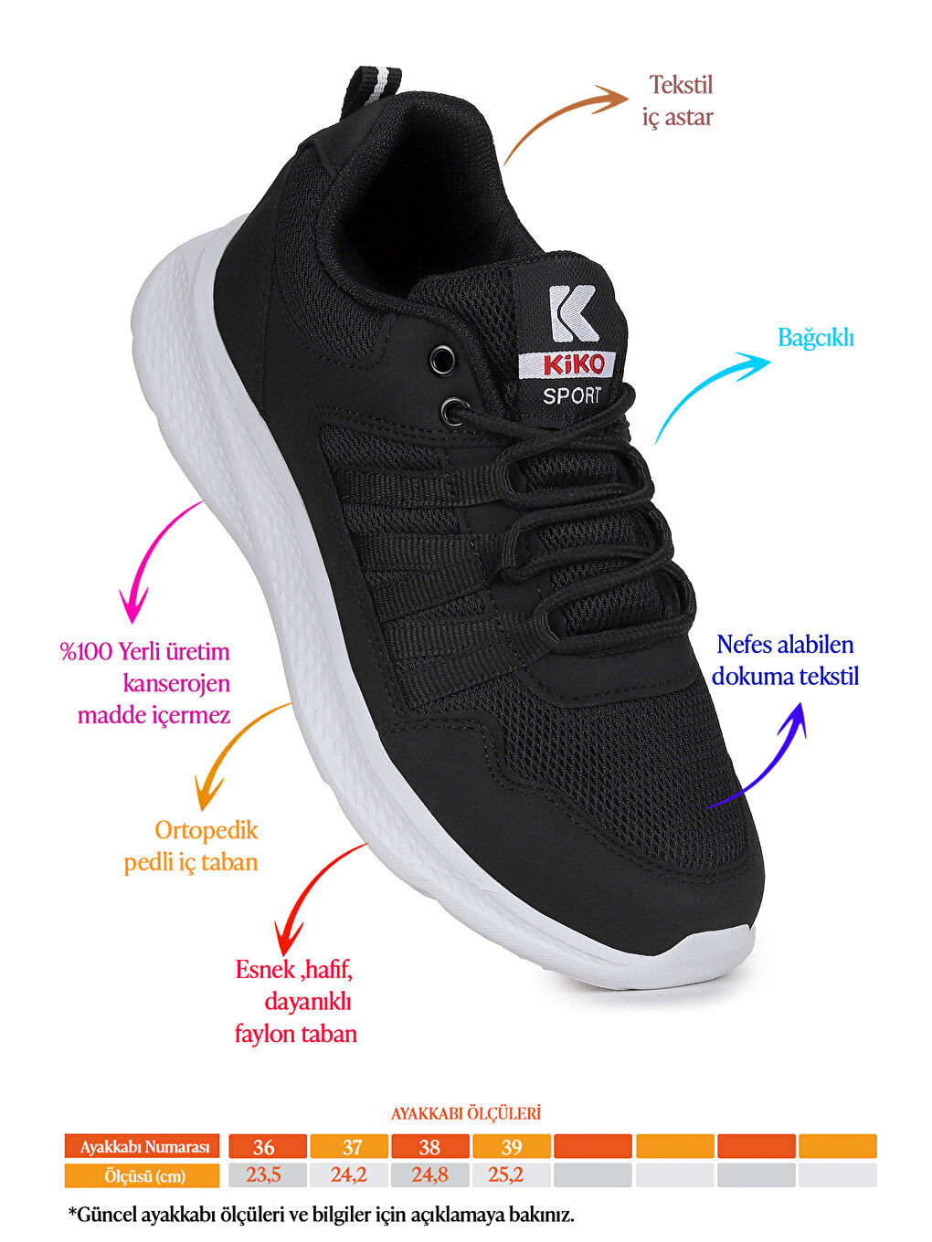 Siyah Suma Fileli Faylon Taban Erkek Çocuk Spor Ayakkabı-1