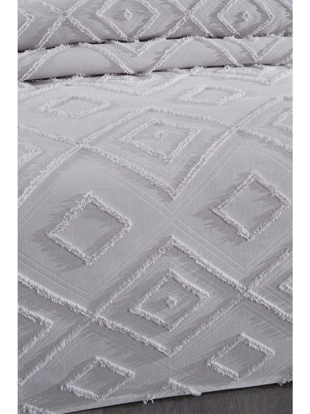 Samira 2 Parça Tek Kişilik Pike Takımı Gri-1