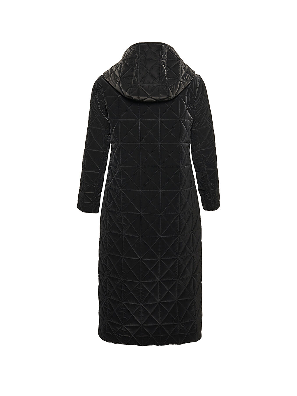 Siyah 10576111 Kapüşonlu Astarlı Mont-2