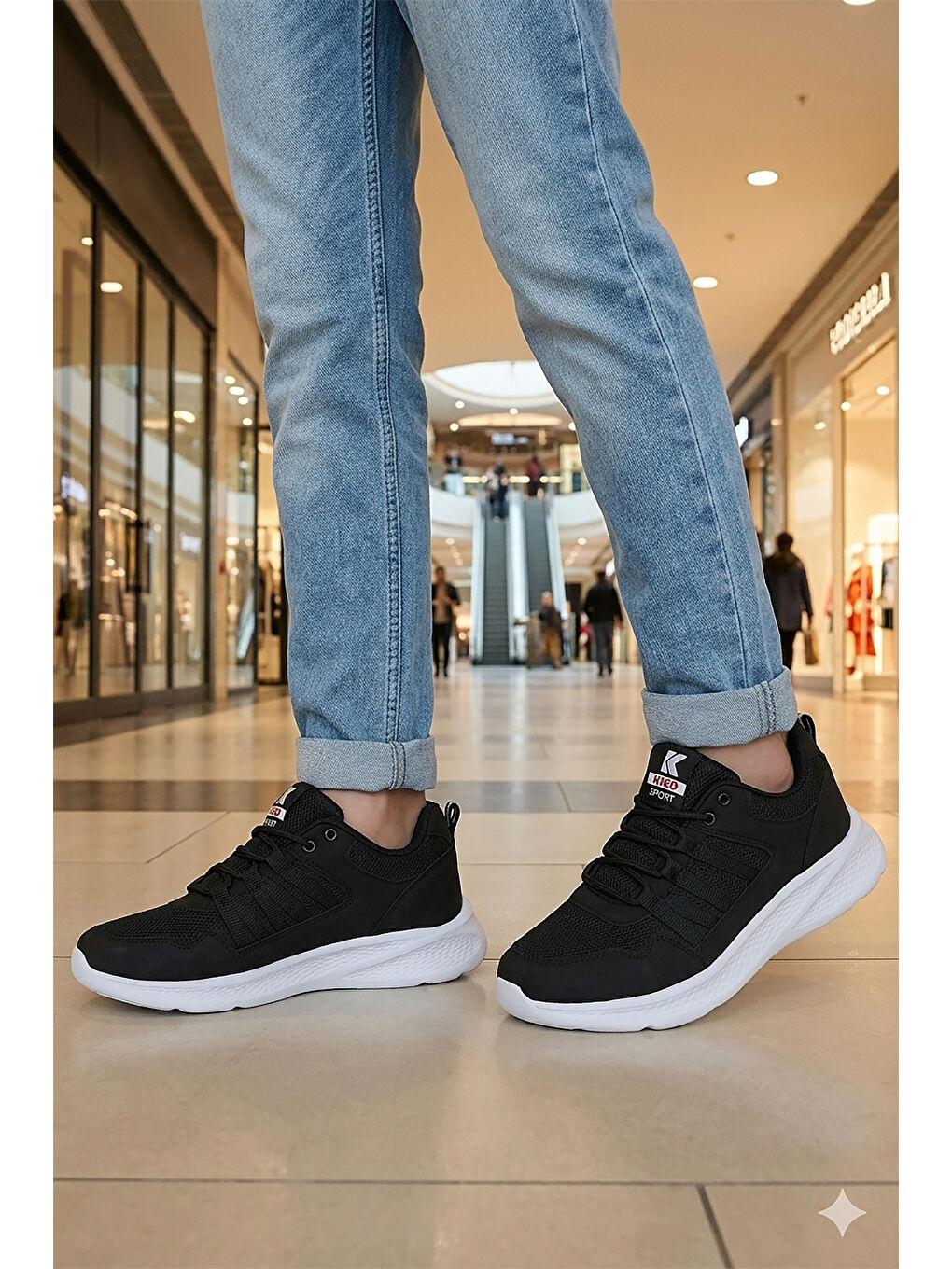 Siyah Suma Fileli Faylon Taban Erkek Çocuk Spor Ayakkabı-2