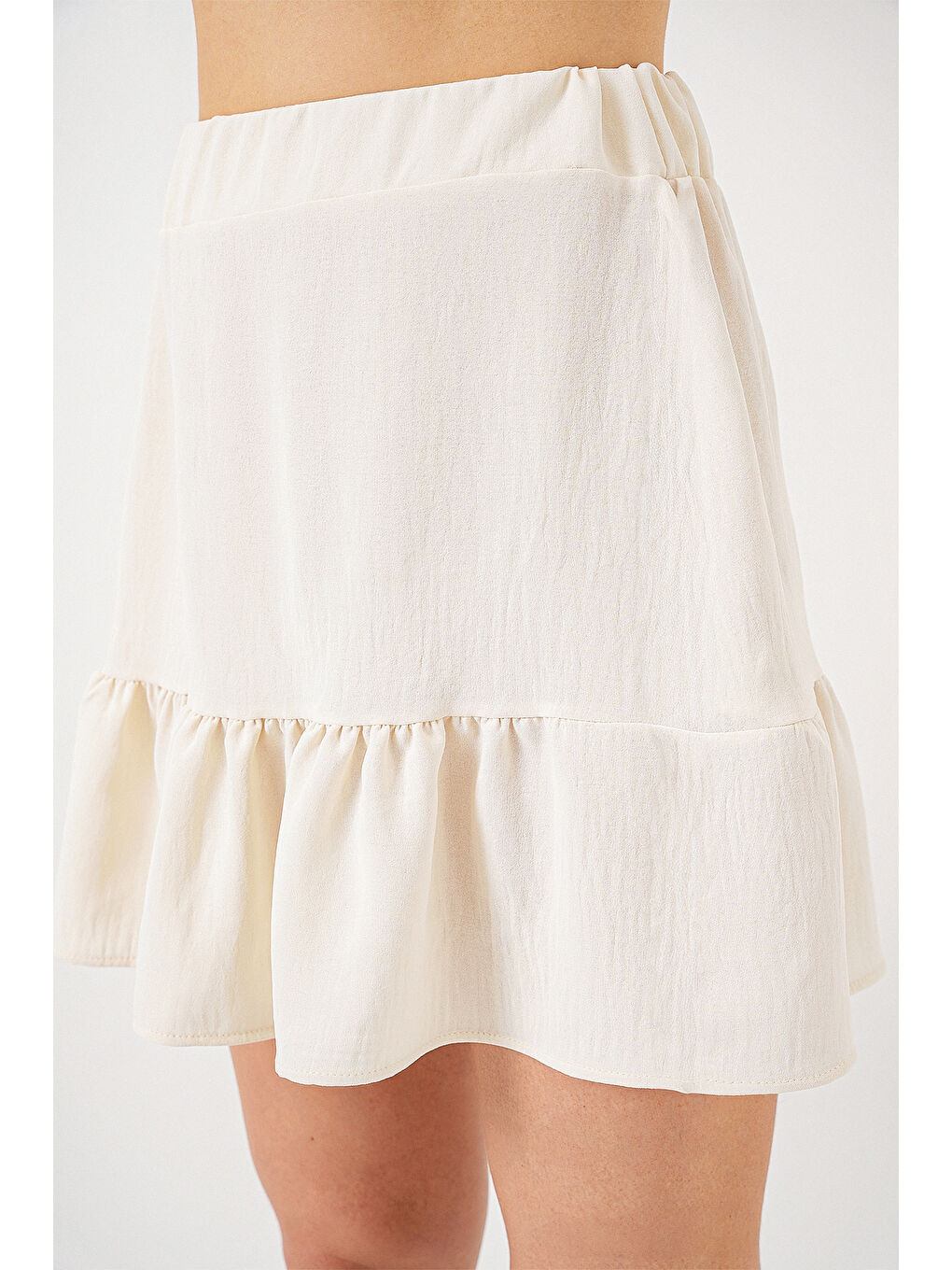 Kadın Ayrobin Mini Etek 8054 - Ekru-2