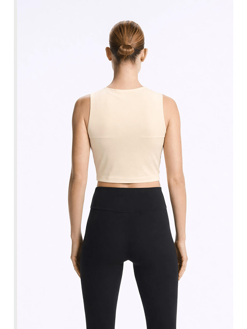 Bej Crop Fit Bisiklet Yaka Atlet 26Y0713K1-3