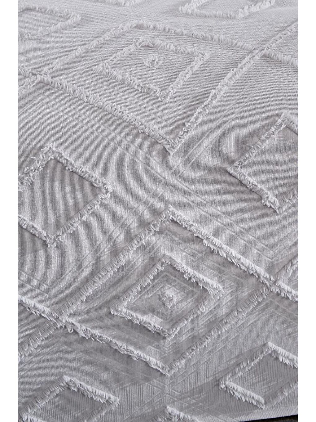 Samira 2 Parça Tek Kişilik Pike Takımı Gri-3