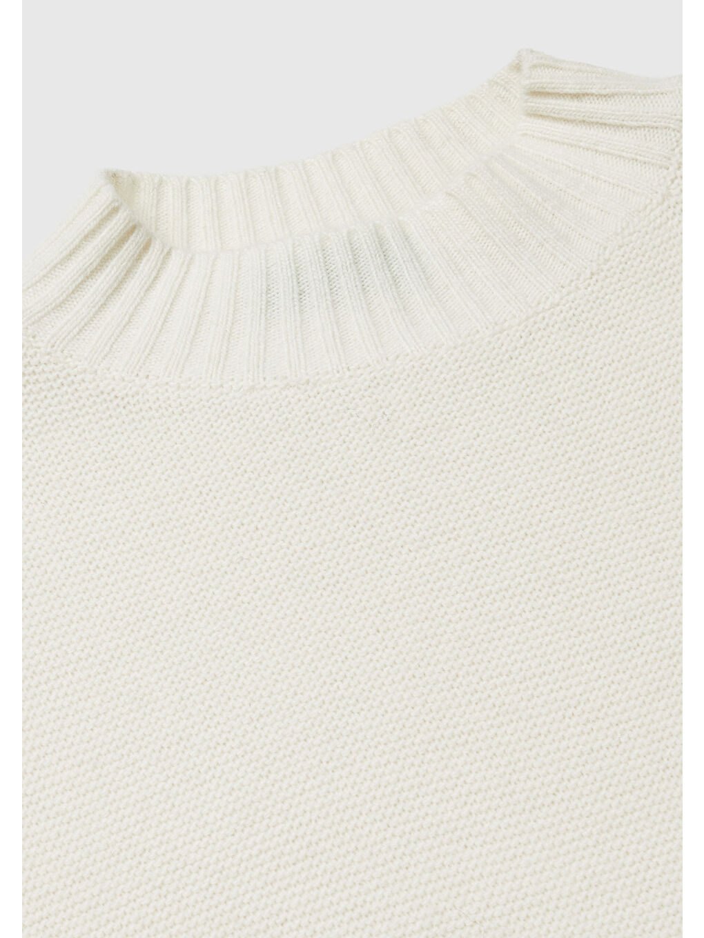 Ekru Kadın Krem Yün Karışımlı Ribana Detaylı Yırtmaçlı Kolsuz Kazak-6