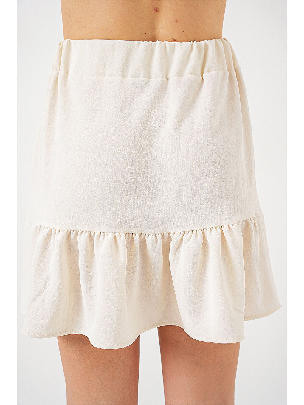 Kadın Ayrobin Mini Etek 8054 - Ekru-6