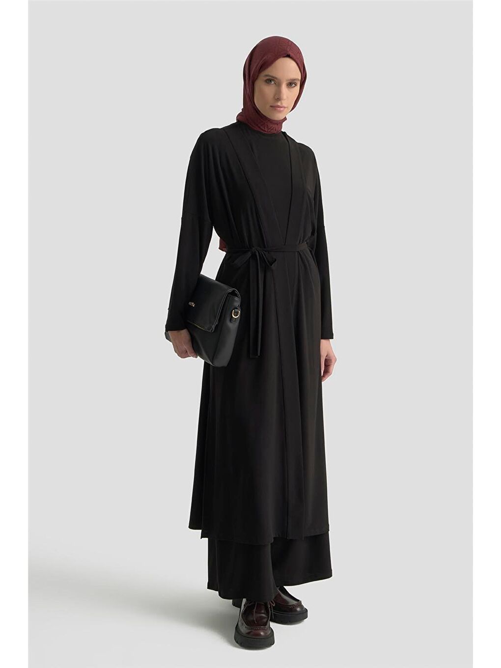 3'Lü Örme Takım 25Kd1057 Siyah-2