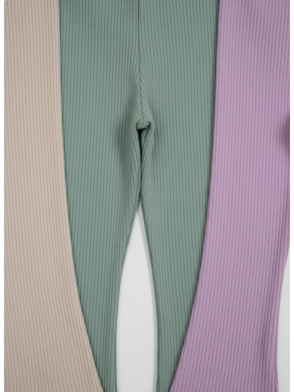 Karışık Kız Çocuk Pamuklu Ribana Fırfırlı Paça Tayt – 3'Lü Renkli Set-3