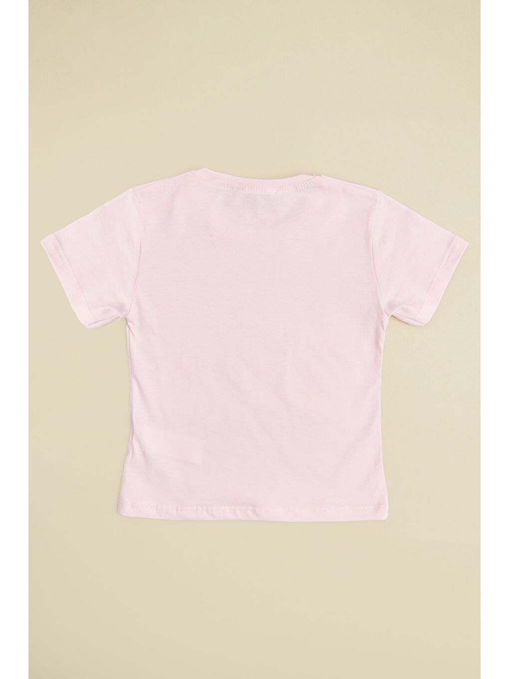 Pembe Çiçekli Love Yazı Baskılı Kız Çocuk Tişört-1