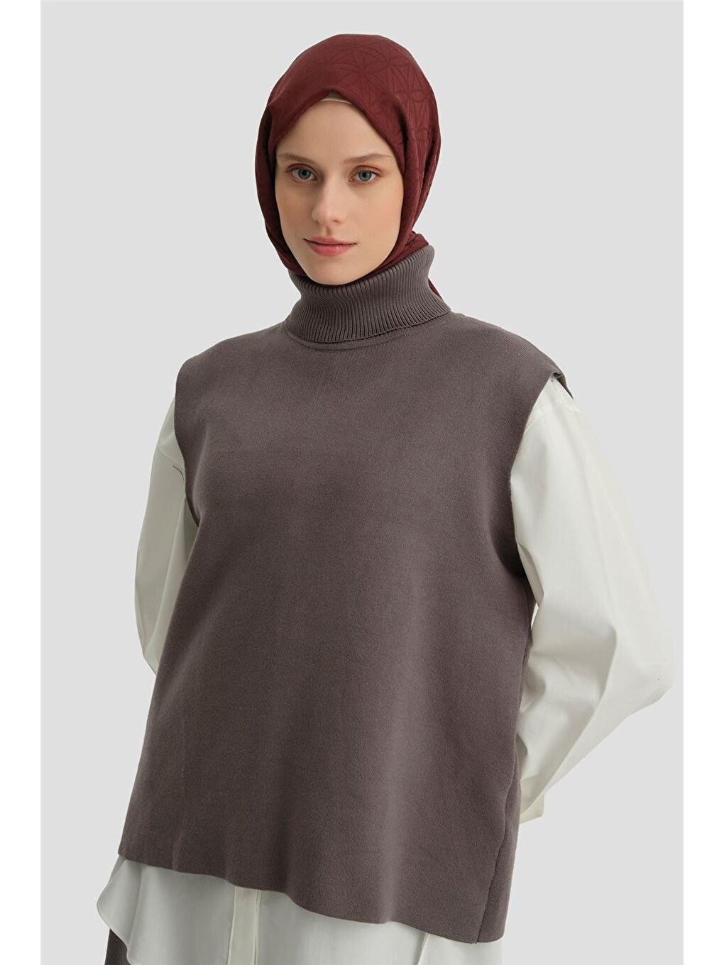 Gri Sıfır Kol Kazak Etekli Takım 24Kd4220 Antrasit-2