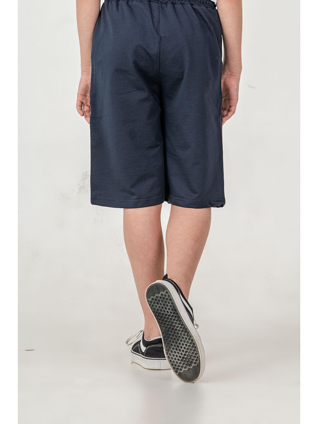 Lacivert Sport Baskılı Cepler Fermuarlı Erkek Çocuk Şort-4