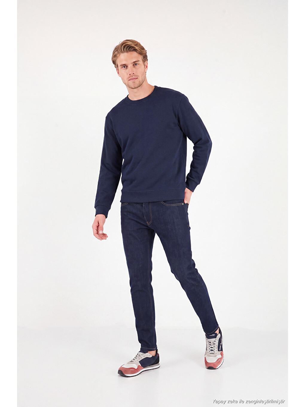 İndigo Pamuklu Relaxed Fit Bisiklet Yaka Sweat 5901257-2