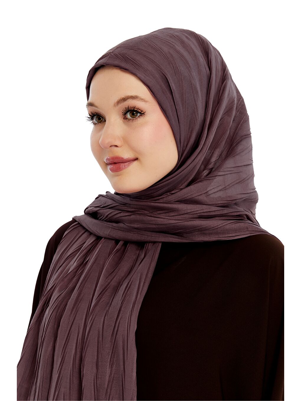 Pembe Pliseli Bambu Şal-3