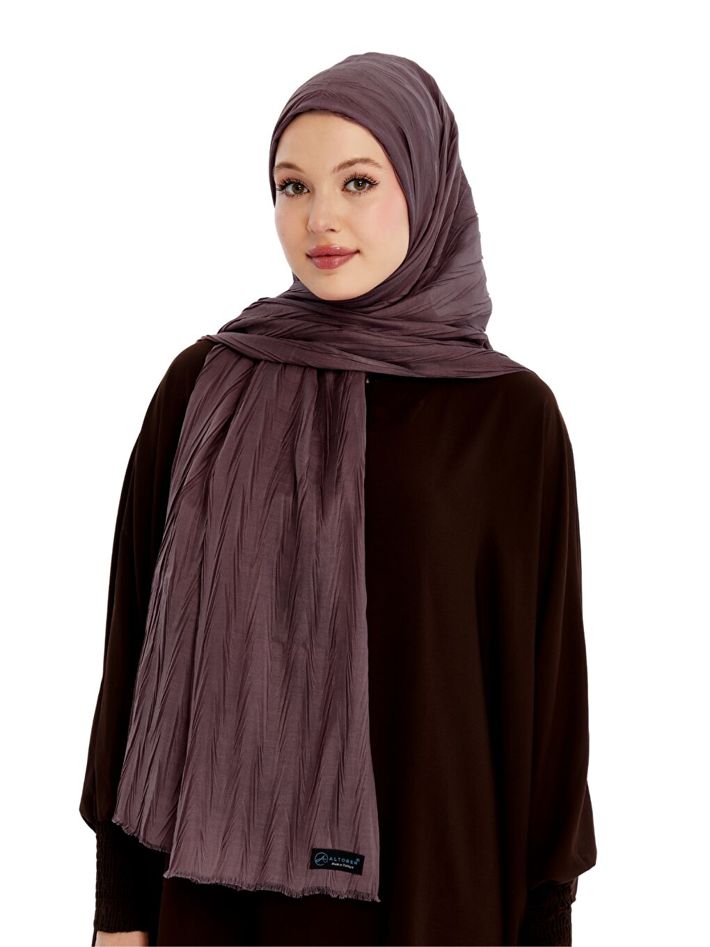 Pembe Pliseli Bambu Şal-5