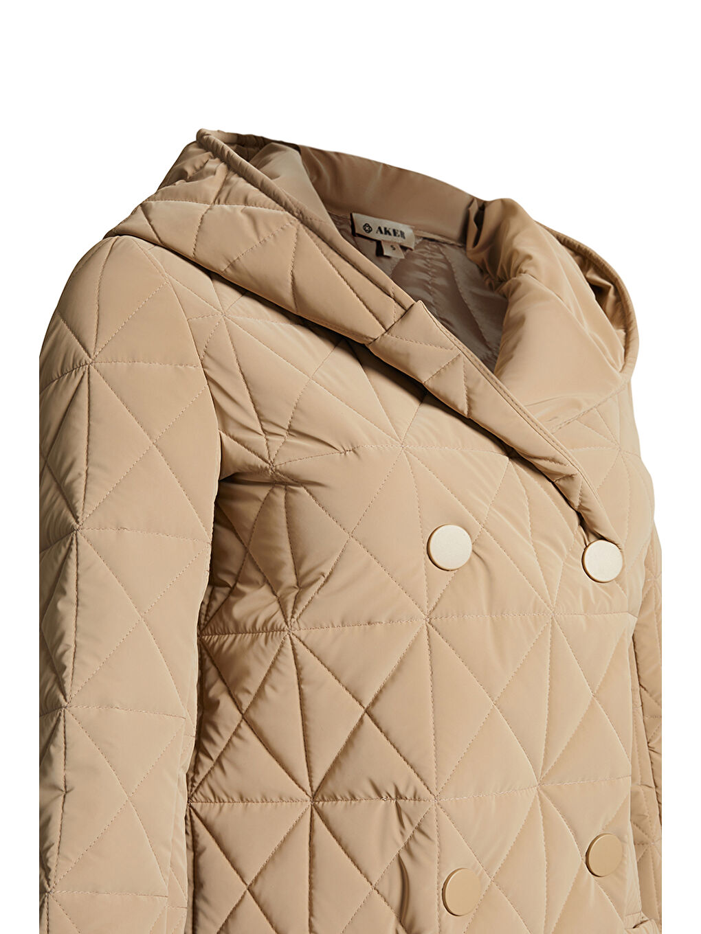 Bej 10576111 Kapüşonlu Astarlı Mont-1