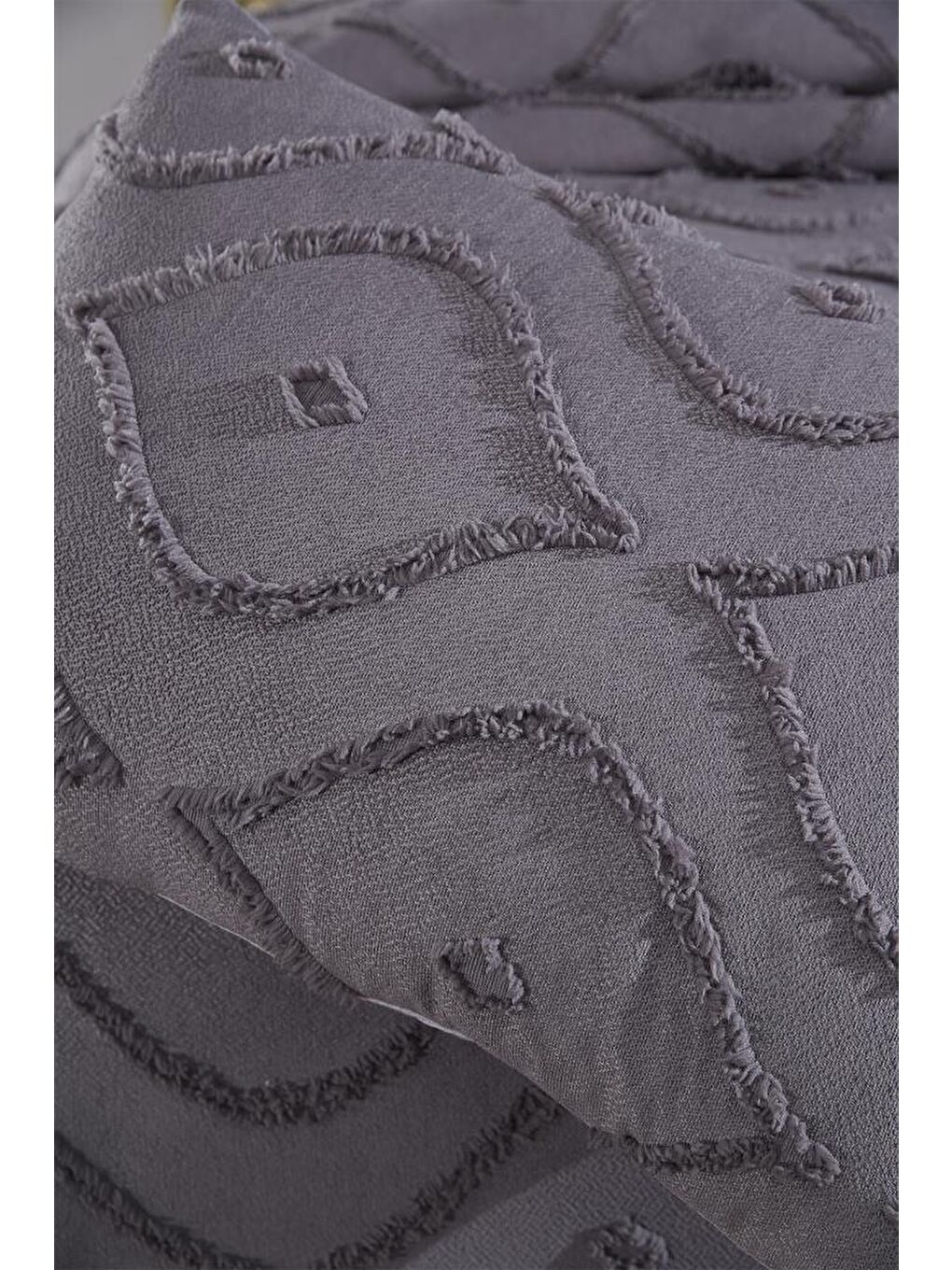 Pirot 2 Parça Tek Kişilik Pike Takımı Antrasit-5