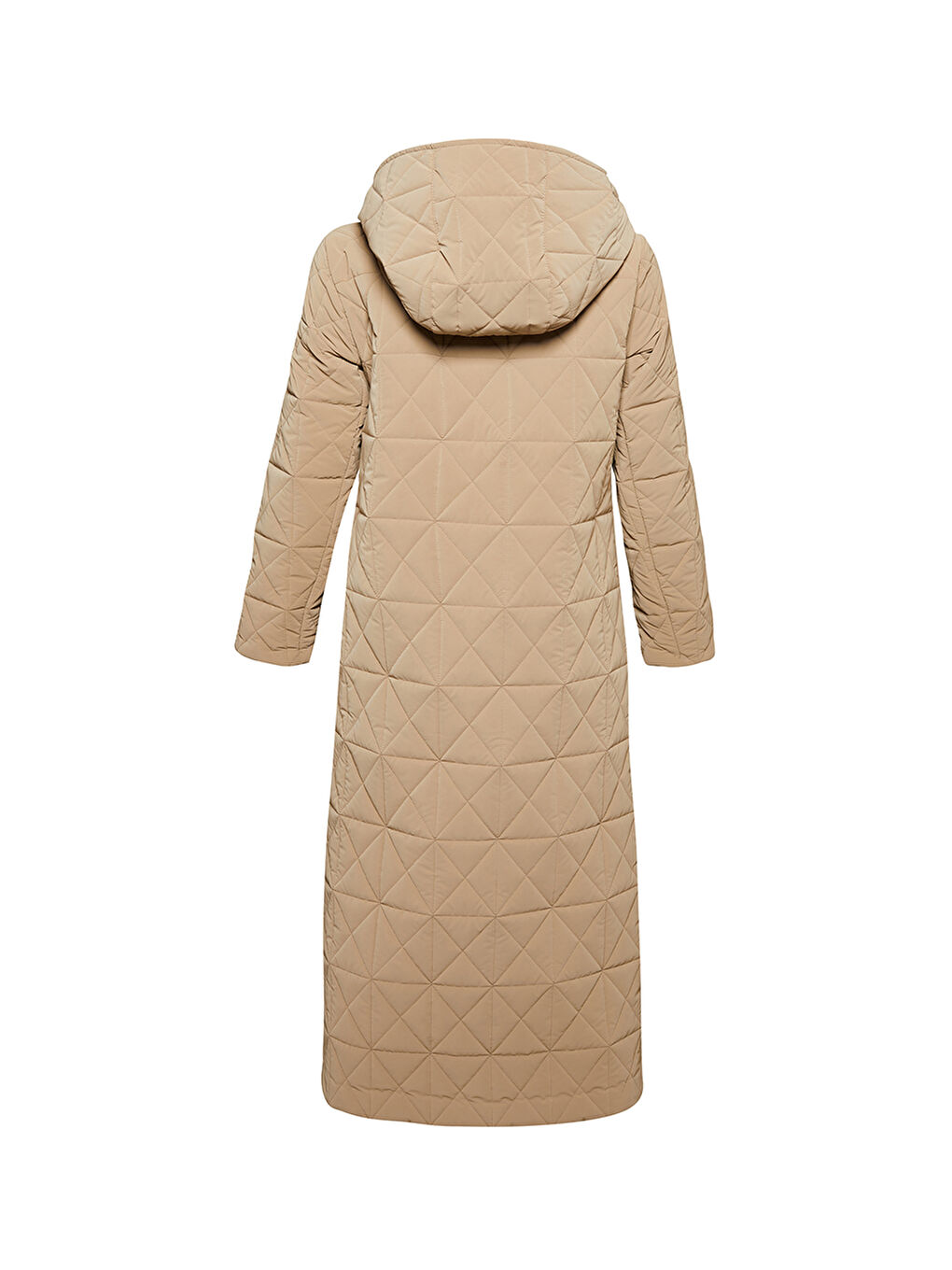 Bej 10576111 Kapüşonlu Astarlı Mont-2