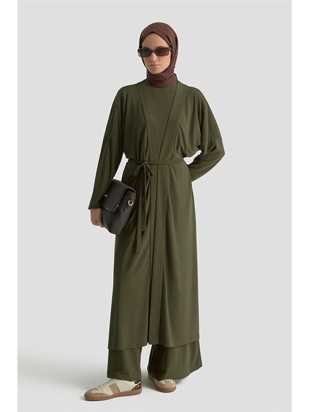 3'Lü Örme Takım 25Kd1057 Haki-1