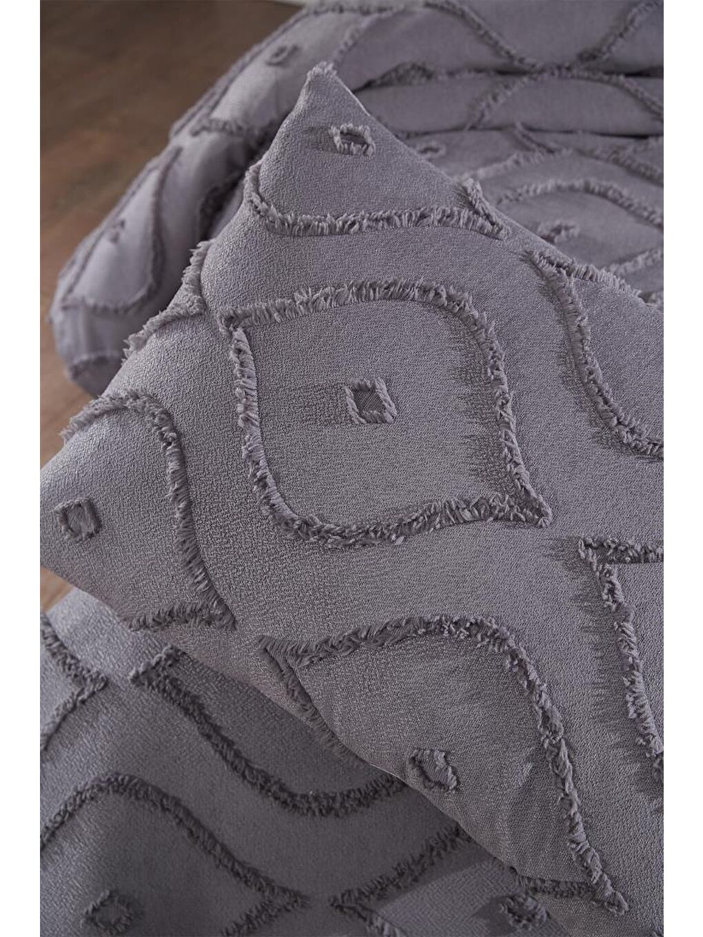 Pirot 2 Parça Tek Kişilik Pike Takımı Antrasit-6