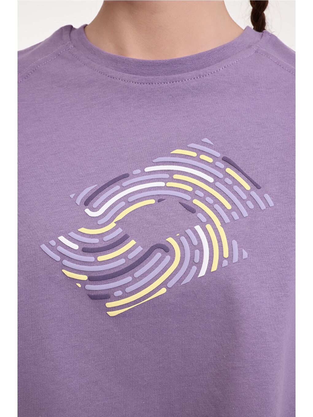 W-SHINEN TEE 5FX Mor Kadın Kısa Kol T-Shirt-3