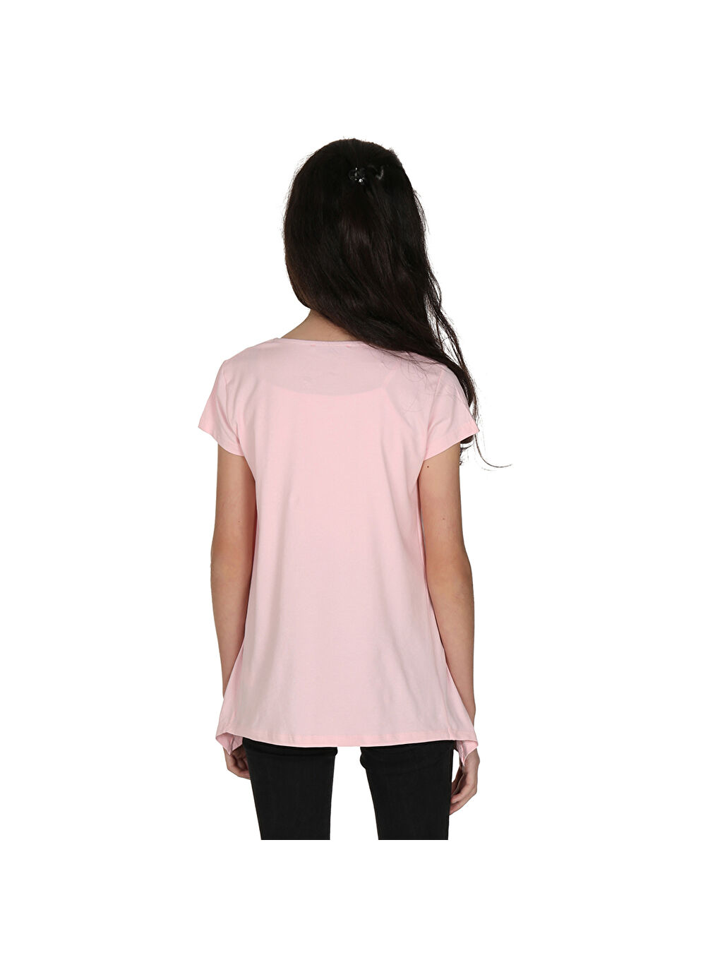 Pembe Kız Çocuk Parfüm Nakışlı T-Shirt-1