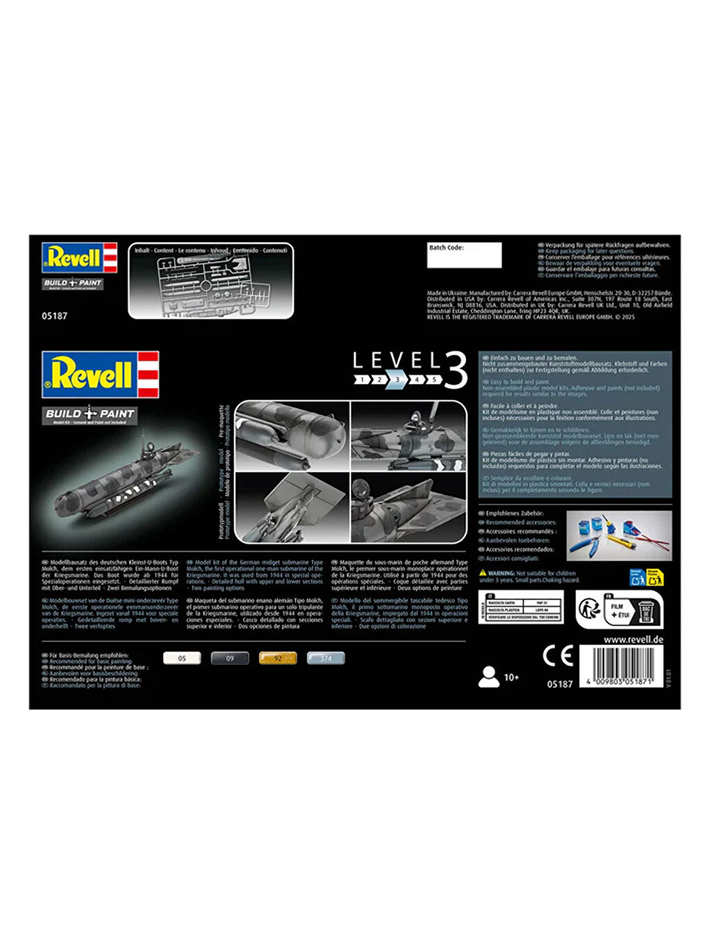 Maket Model Kit Gemi German Midget Submarine Type Molch 5187-4