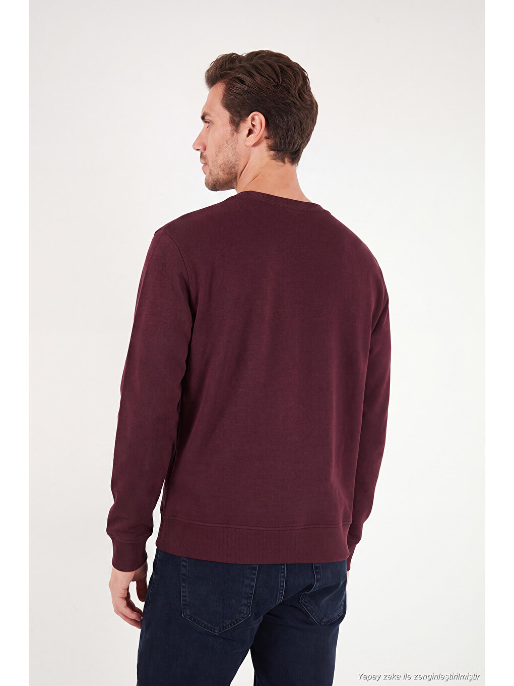Kırmızı Pamuklu Relaxed Fit Bisiklet Yaka Sweat 5901257-6