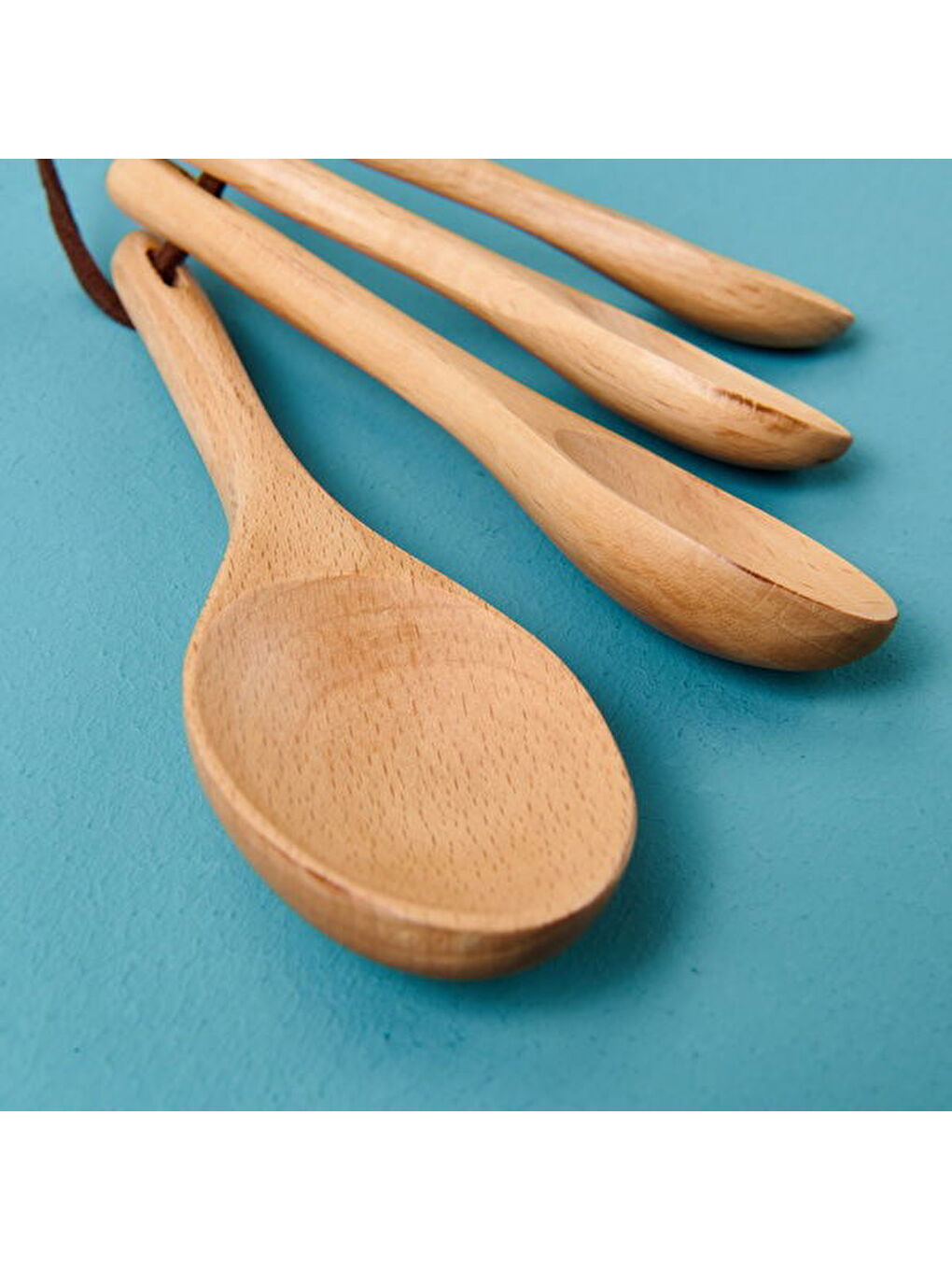 4'lü Bambu Kaşık Seti - Açık Kahverengi-3