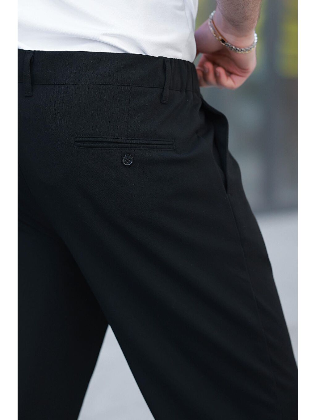 Siyah  Erkek Kumaş Pantolon E6577-4
