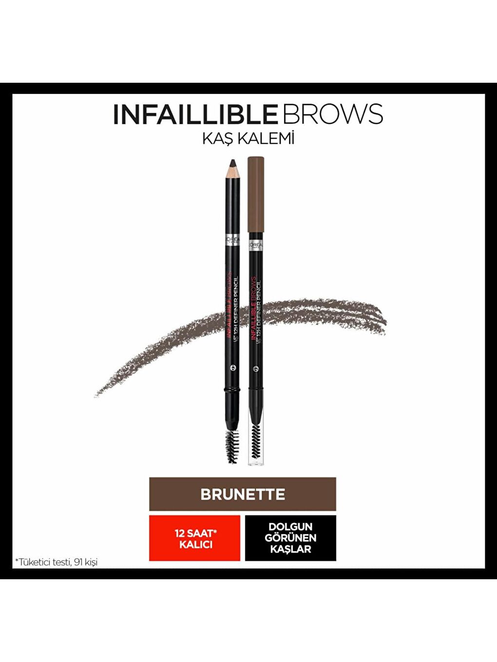 L'Oreal Paris Kahverengi Infaillible Brows Kaş Kalemi 03 Brunette