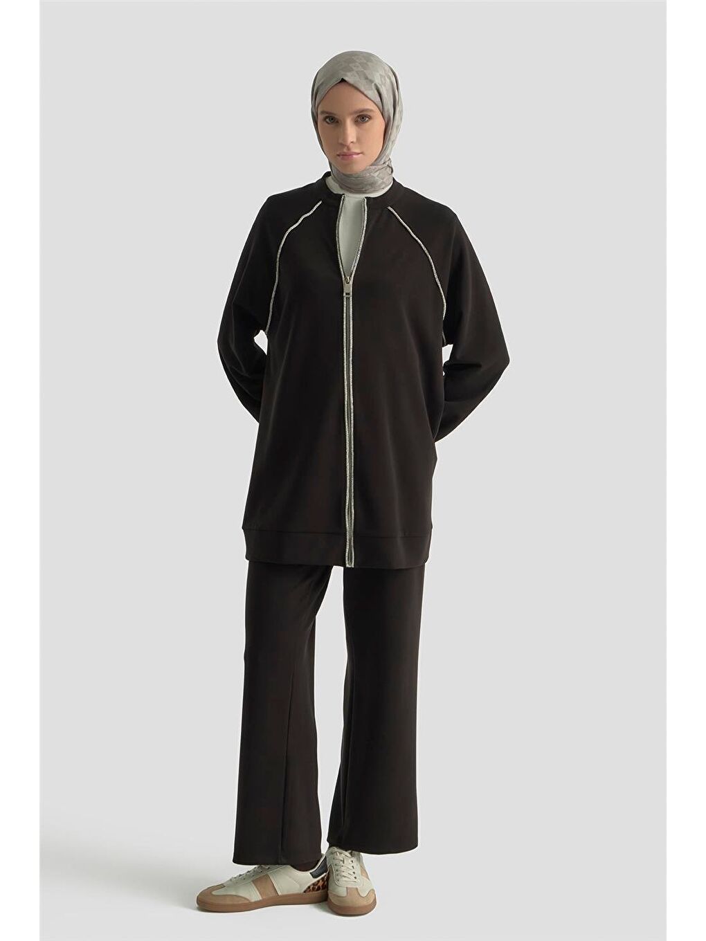 Biyeli Örme Takım 25Kd1176 Siyah-1