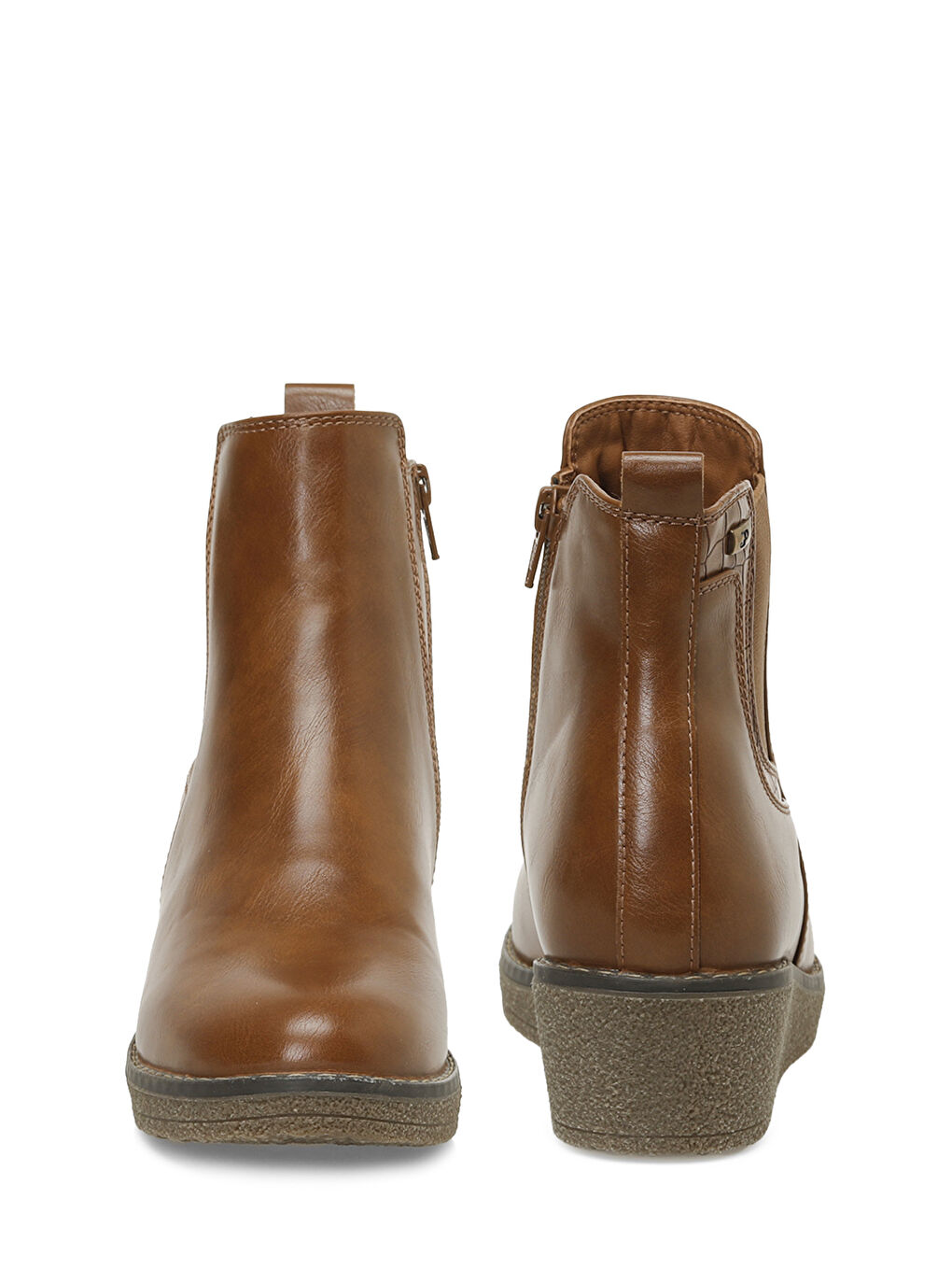 Kahverengi 166607.Z4PR Taba Kadın Dolgu Topuk Bot-4