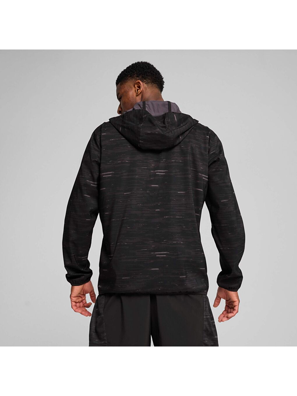 Siyah TAD ESSENTIALS AOP Erkek Dokuma Ceket-3