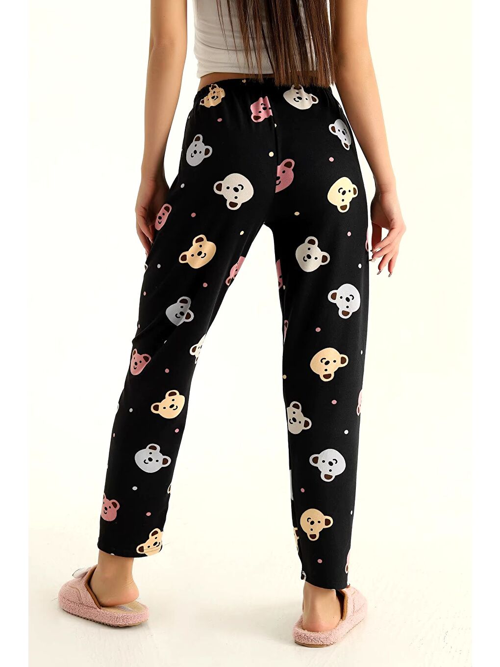 Ayıcıklı Pijama Altı Siyah - 26811-6