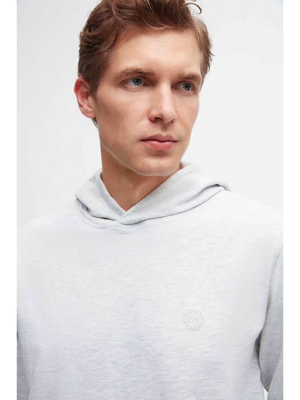 Relaxed Fit Gri Pamuklu Logo Baskılı Sweatshirt-2