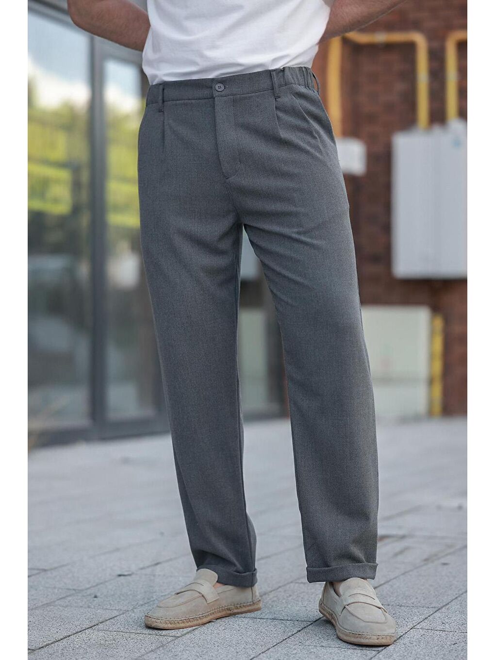 Antrasit  Erkek Kumaş Pantolon E6577-1