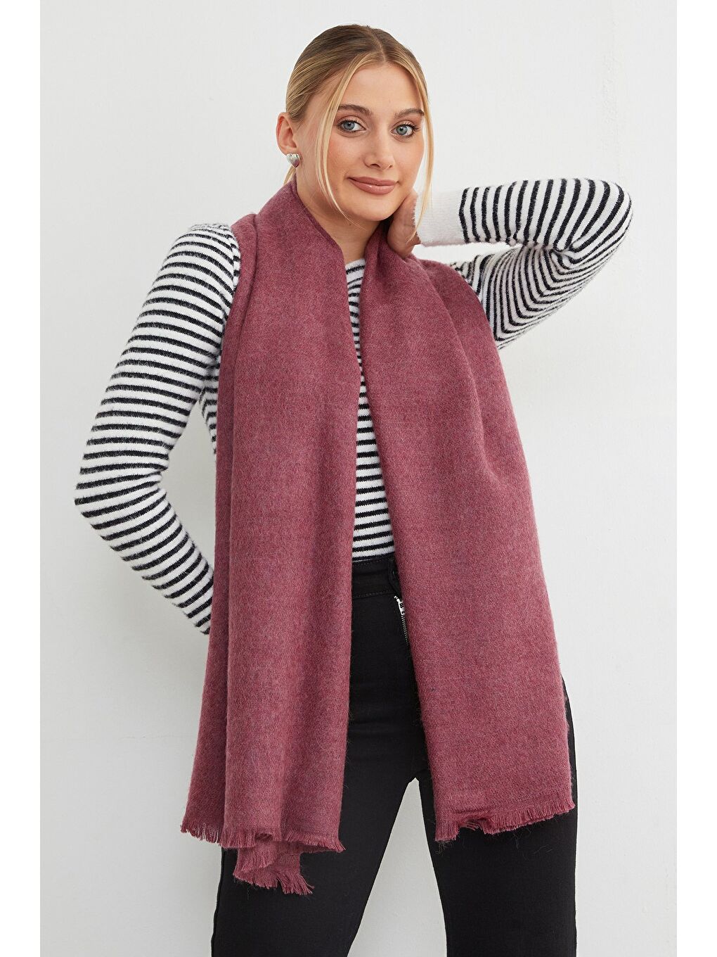 Bordo Basic Şal