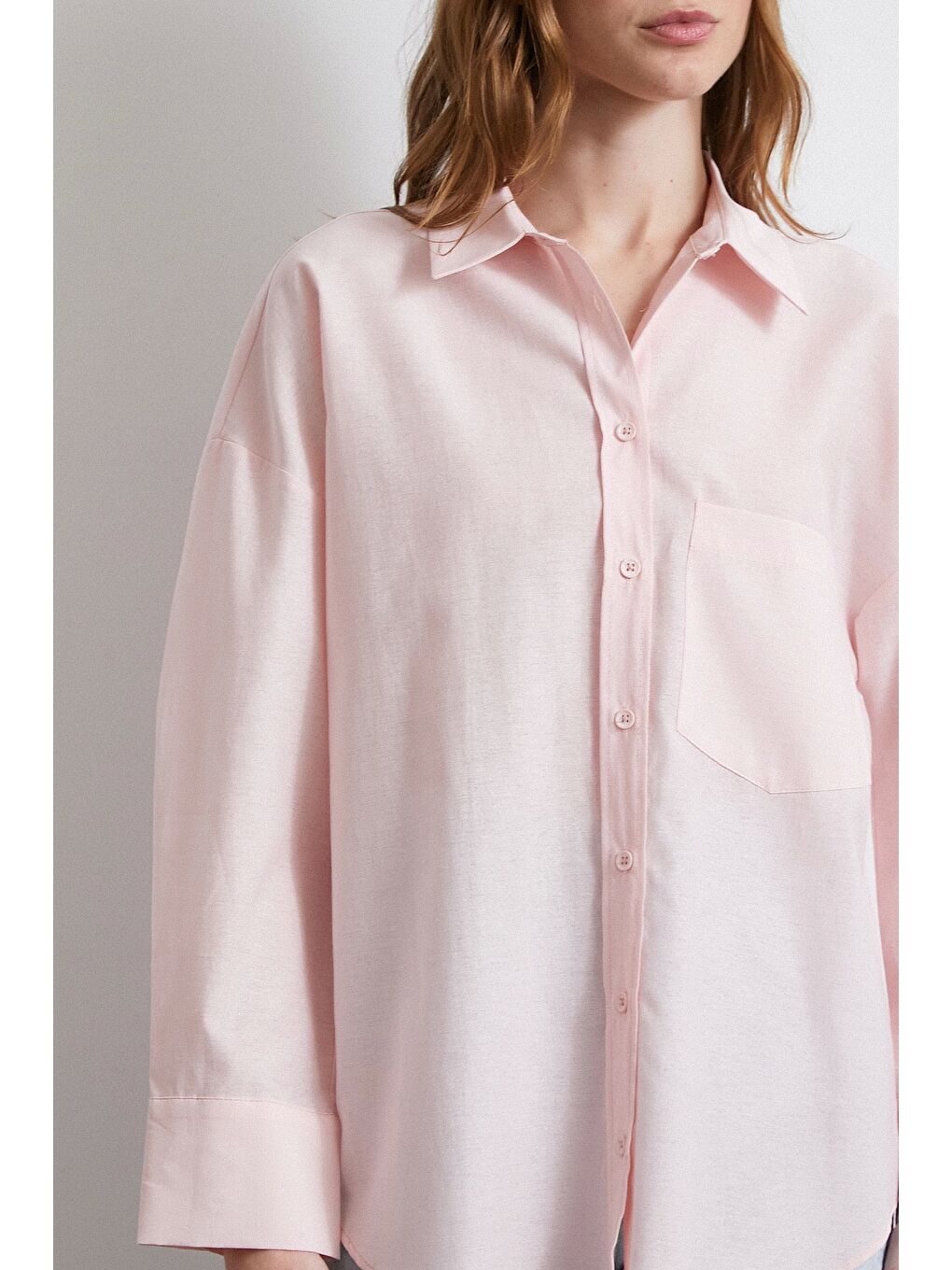 Helen Poplin Gömlek Pembe-2