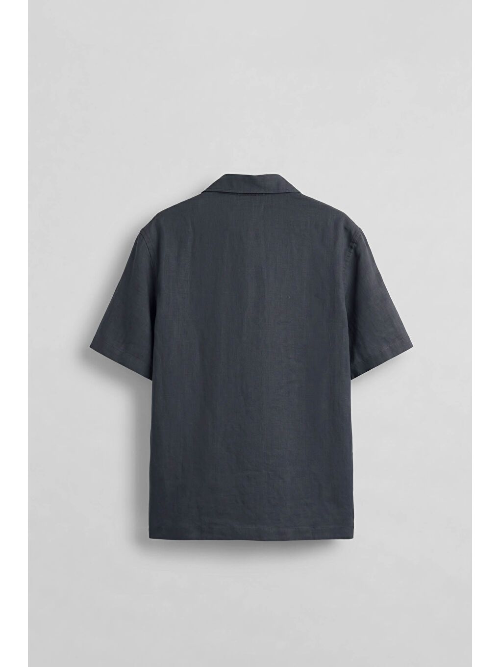 Erkek Relaxed Fit Kısa Kollu Cepli Lyocell Gömlek Lacivert-1