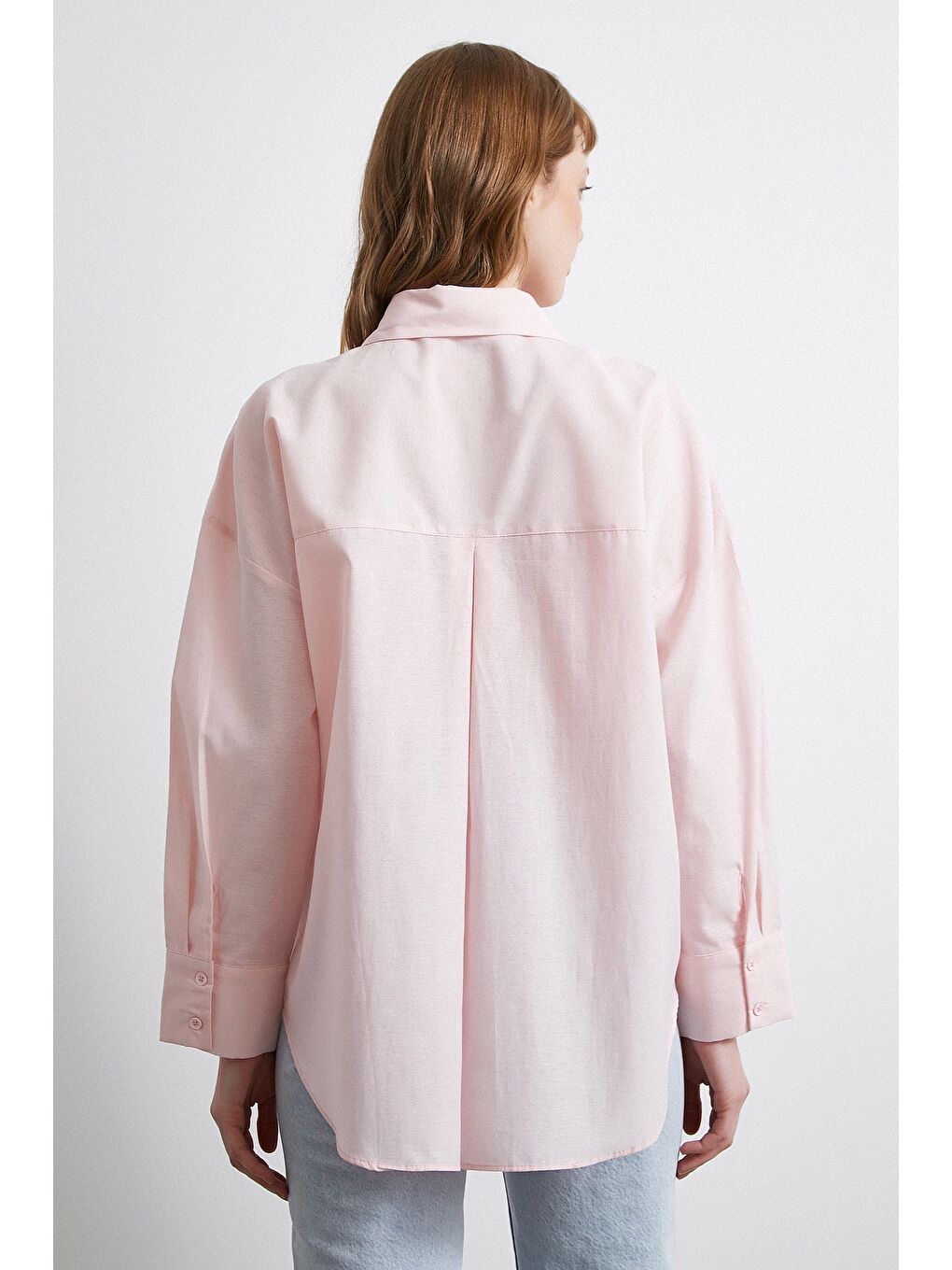 Helen Poplin Gömlek Pembe-3
