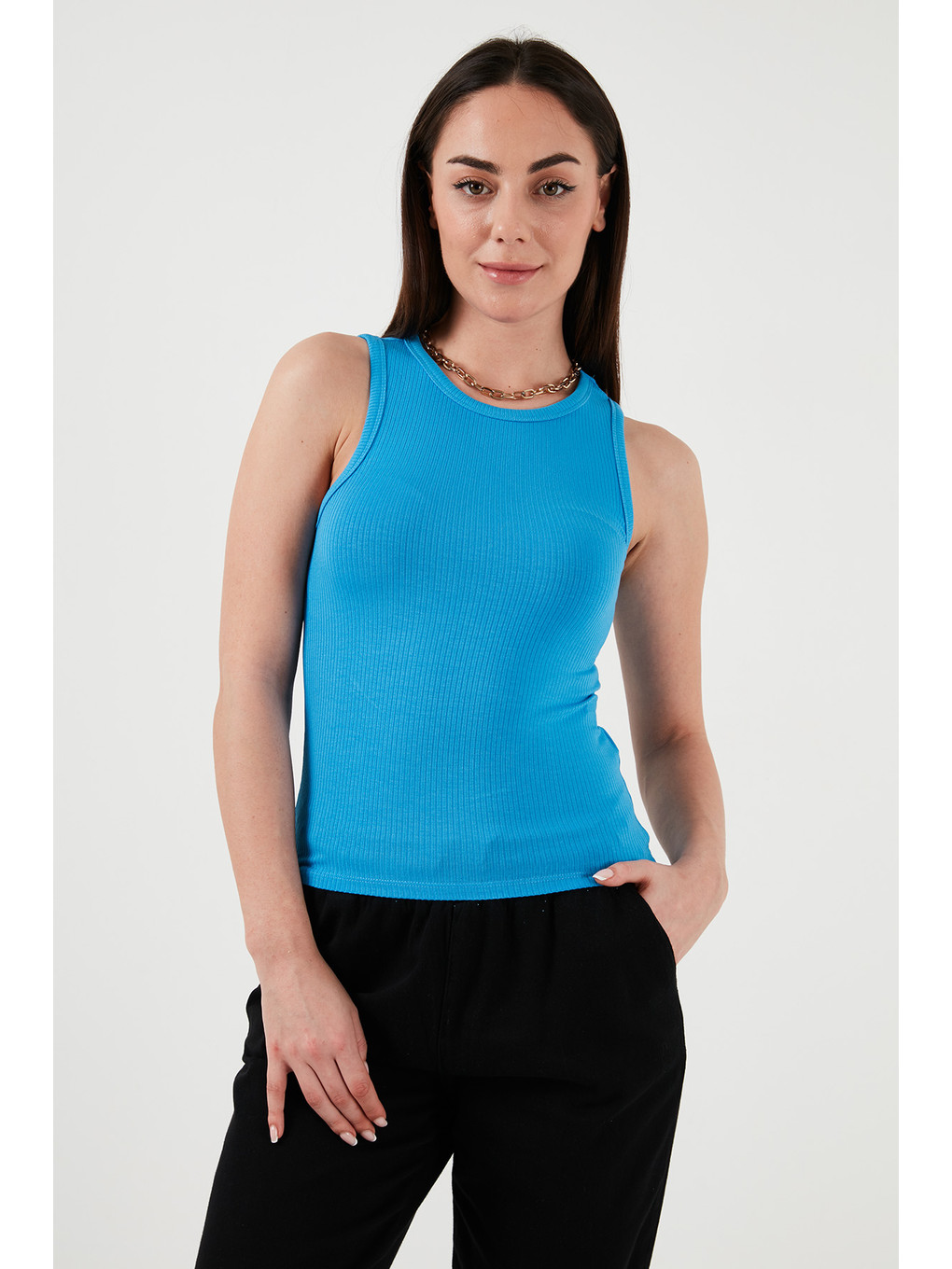 Mavi Slim Fit Halter Yaka Fitilli Atlet 25y0479k1-2