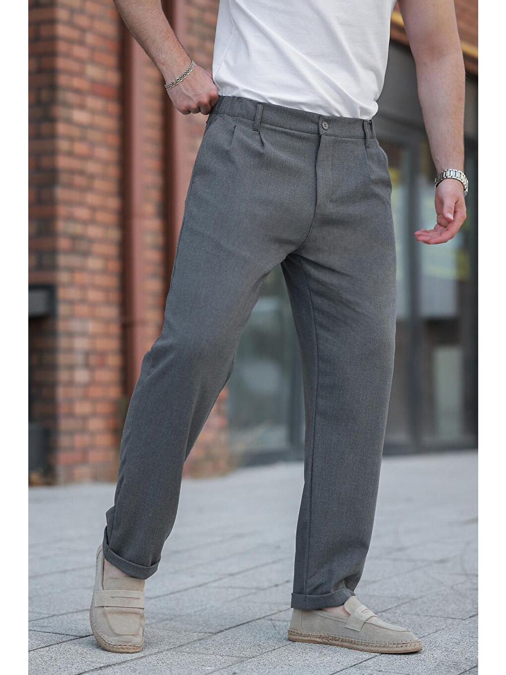 Antrasit  Erkek Kumaş Pantolon E6577-3