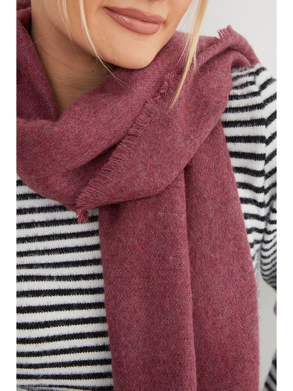 Bordo Basic Şal-3