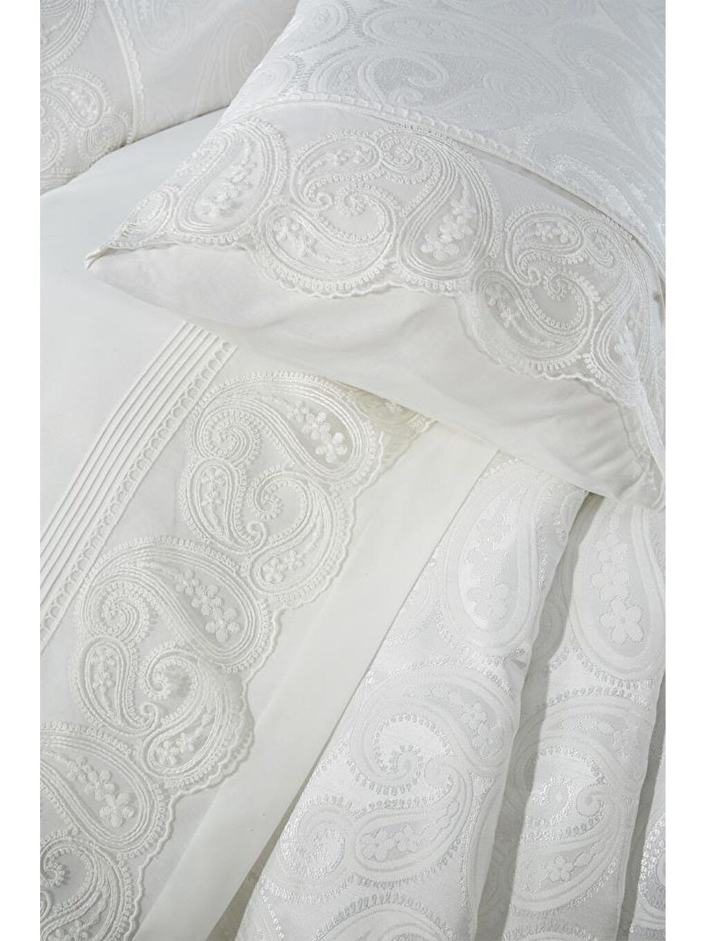 Ekru Şal 7 Parça Gelin Seti Krem-4