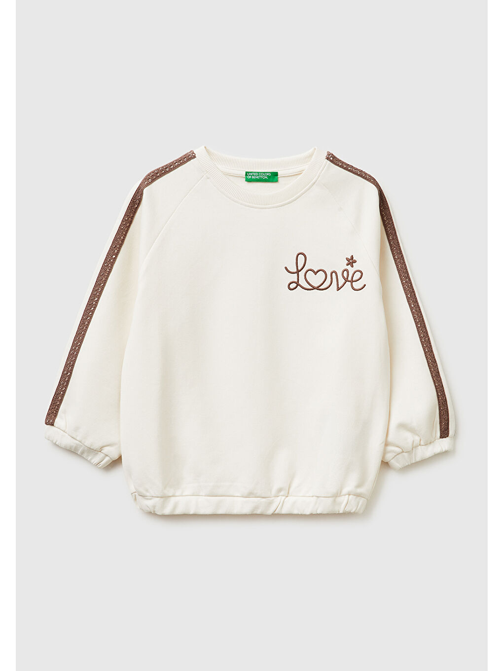 Karışık Kız Çocuk Logo İşlemeli Ribanalı Bisiklet Yaka Sweatshirt