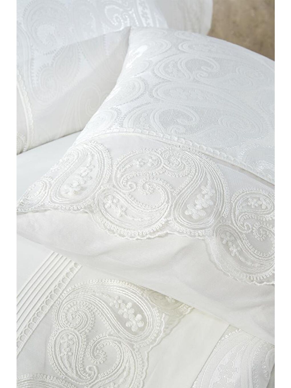 Ekru Şal 7 Parça Gelin Seti Krem-5