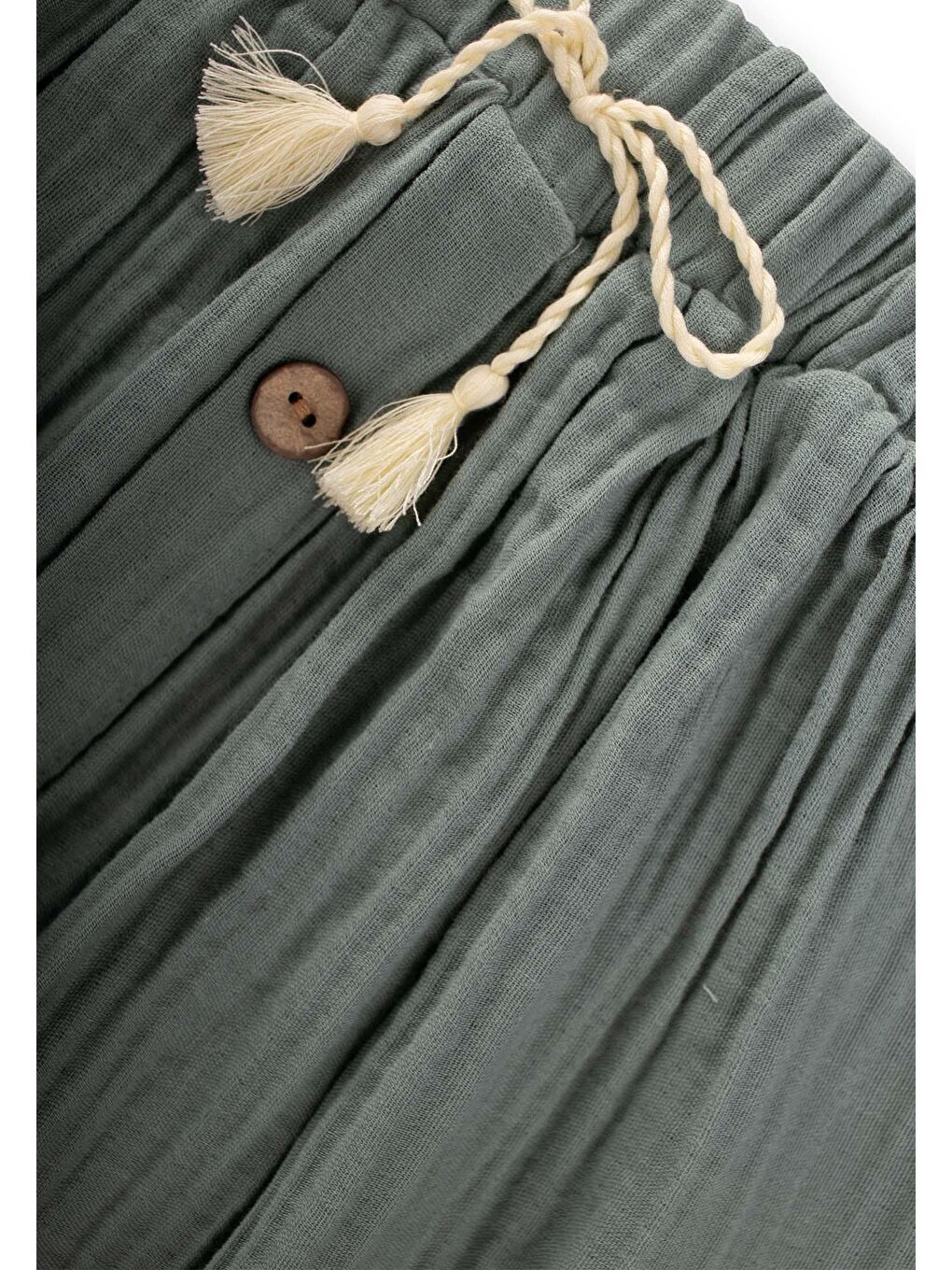 Yeşil Kız Çocuk Müslin Etek-2