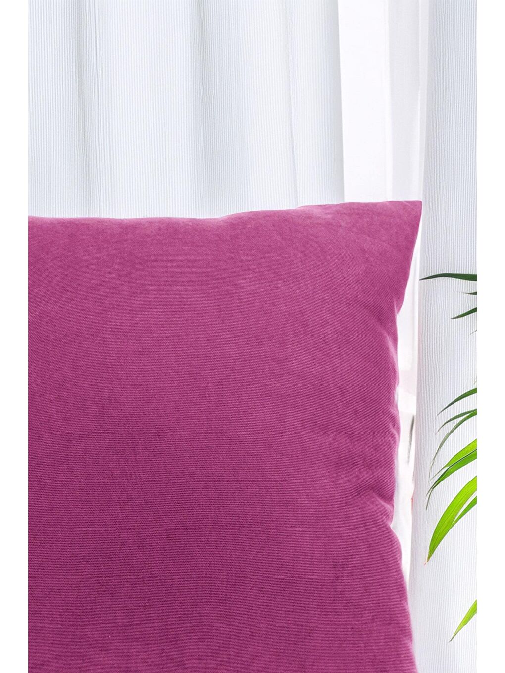 Panoroma Süet Dokulu Düz Punch (Panç) İçin Uygun Fuşya 45X45 Dekoratif Kırlent Kılıfı-2