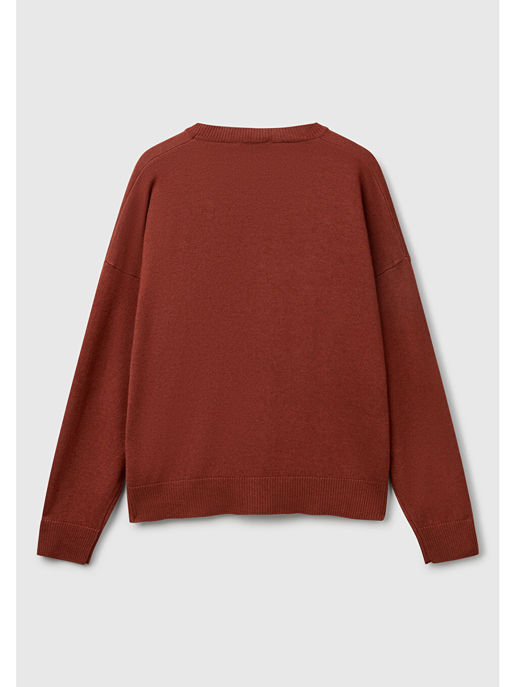 Kadın Kahverengi Viskoz Karışımlı Çiçek Desenli Kazak-3